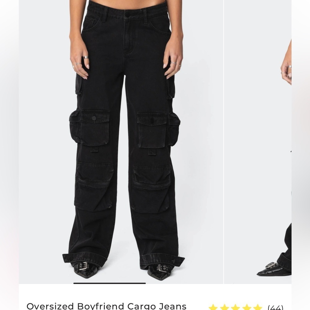 Oversized Boyfriend Cargo Jeans small - Picture 2 of 4